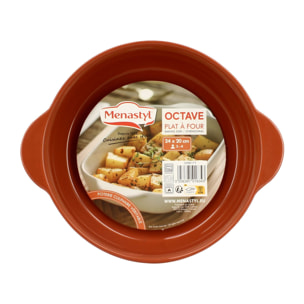 Plat à four rond en grès terracotta OCTAVE