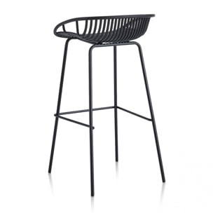 Pack 4 taburetes altos en negro 88x47 cm Ari Negro