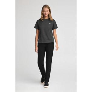 Camiseta gris oscuro de corte recto con parche personalizado Polo Club