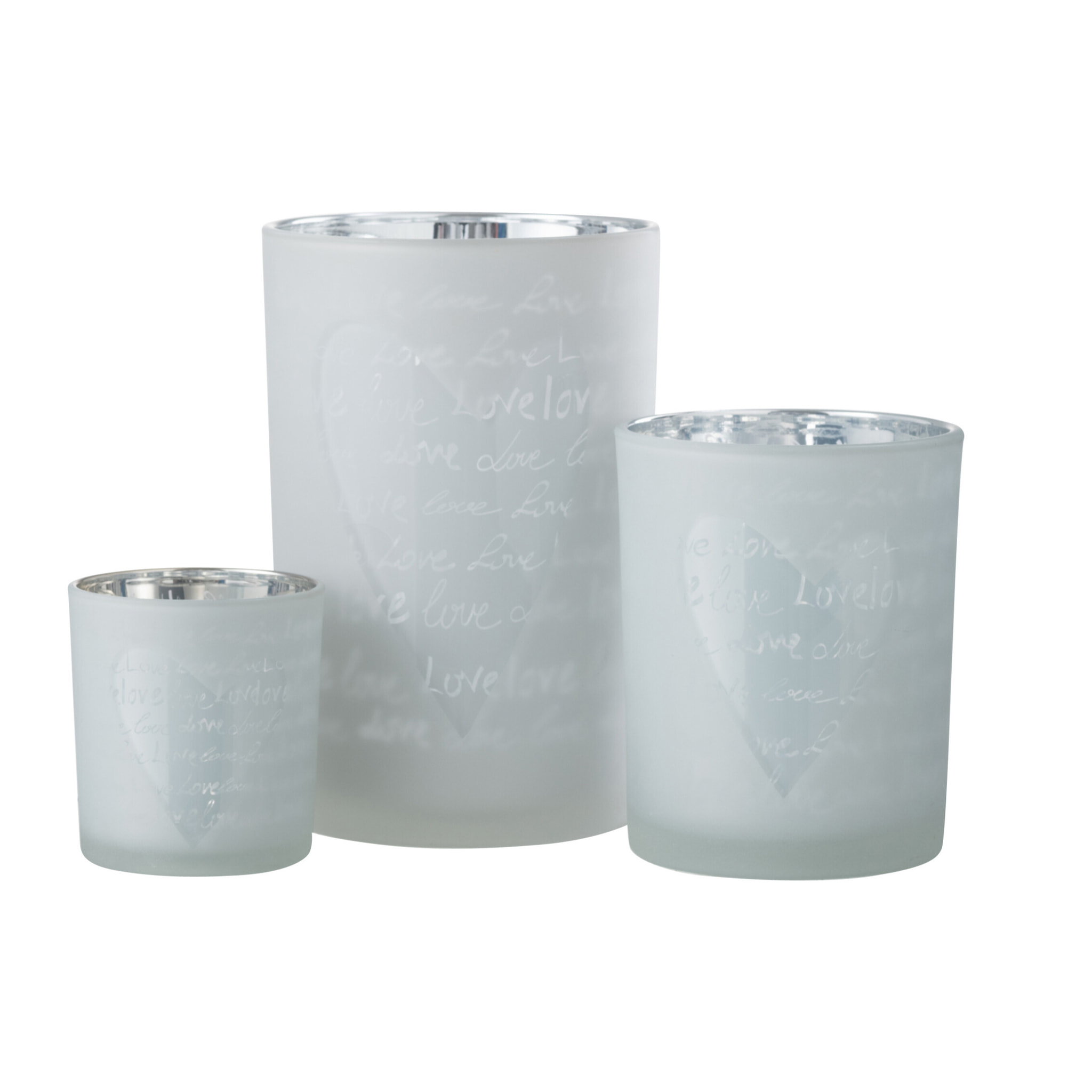 J-Line photophore Love - verre - blanc - large