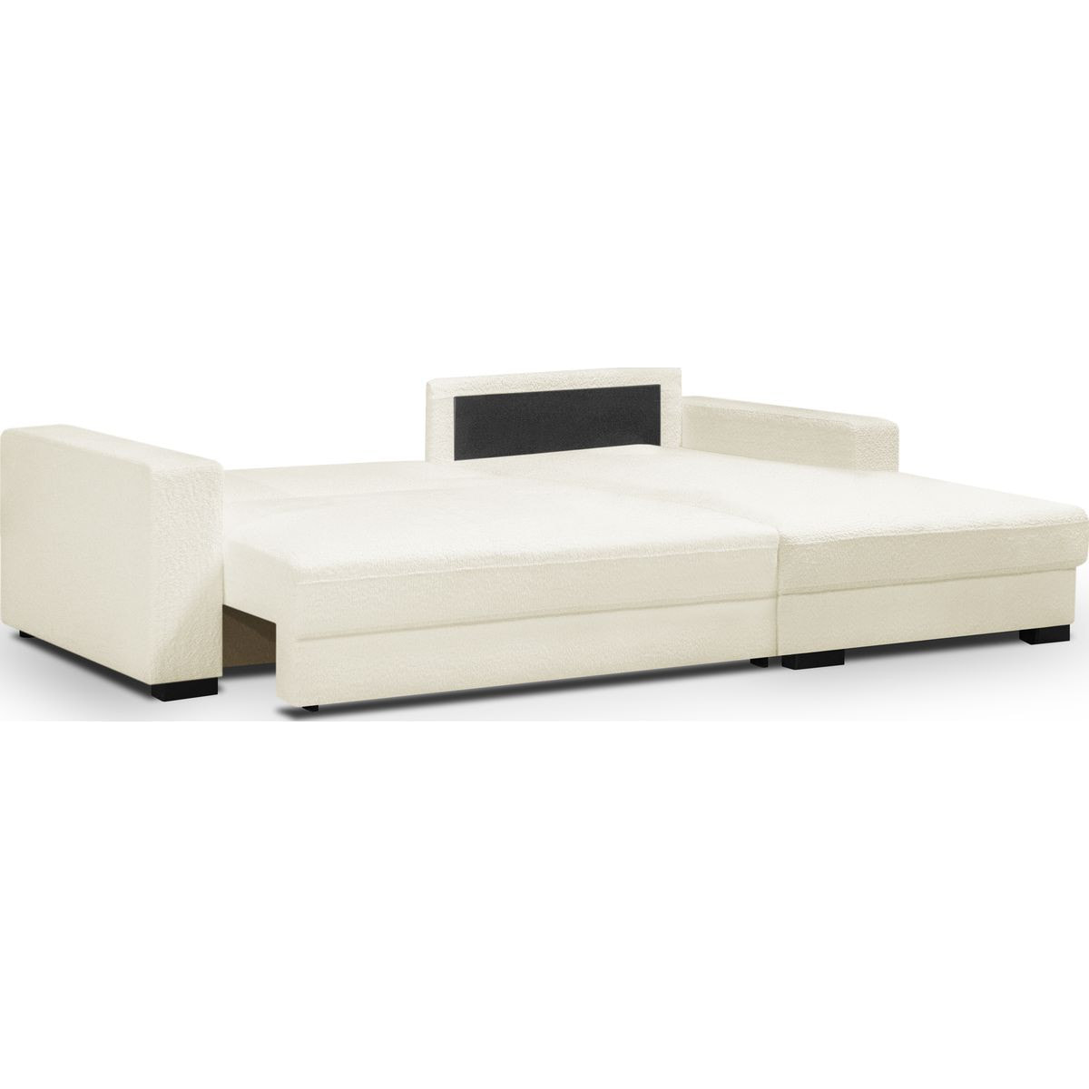 Canapé d'angle droit convertible 3 places en tissu bouclé - ARTY