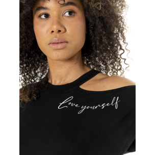 T-shirt monospalla da donna Leone Black'n White