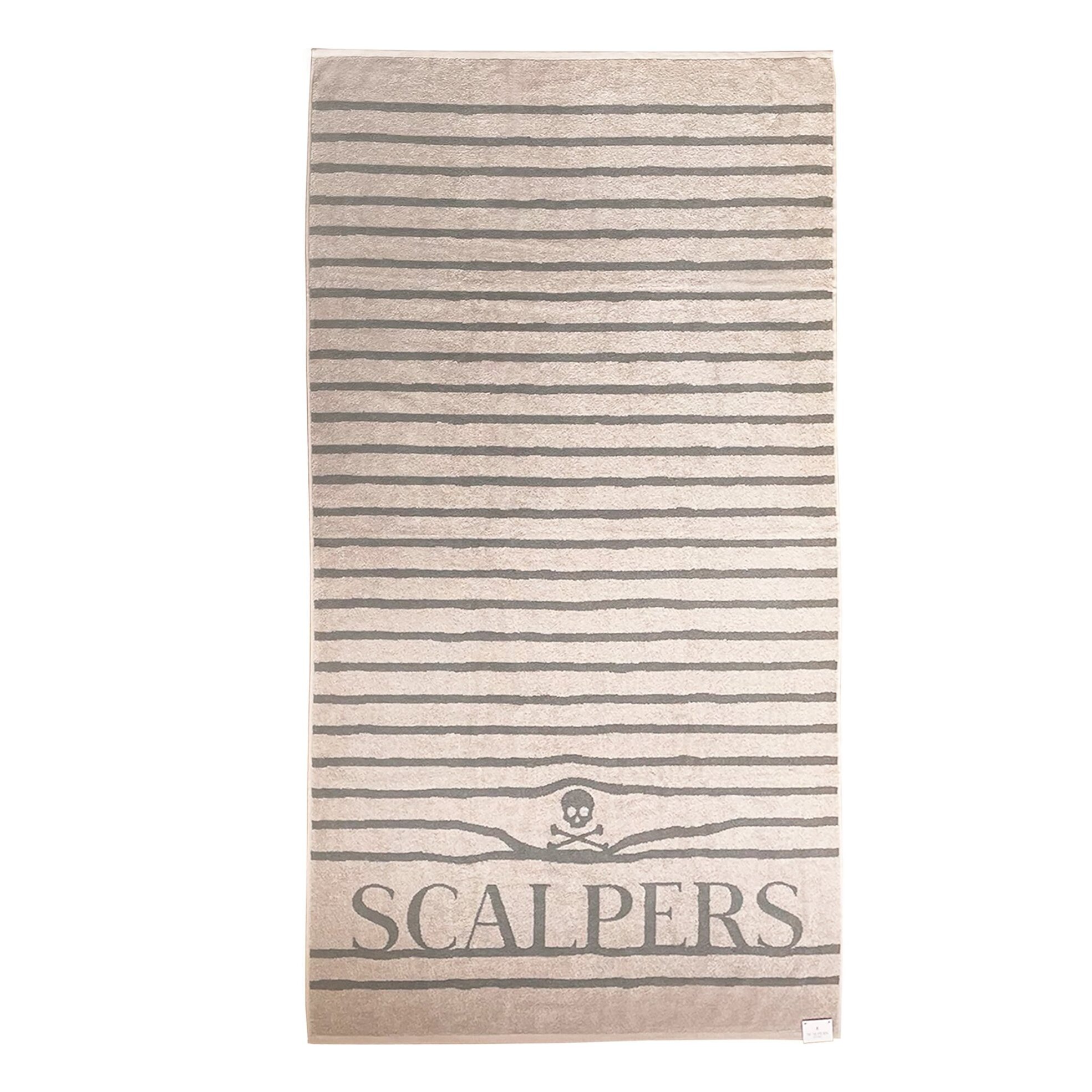 Toalla de playa 90x180cm 100% algodón 420gsm en beige a rayas scalpers home