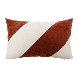 Coussin rectangulaire en velours chenille à motif graphique - Rouge