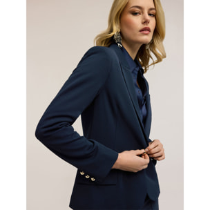 Motivi - Blazer monopetto con fodera interna a righe - Blu