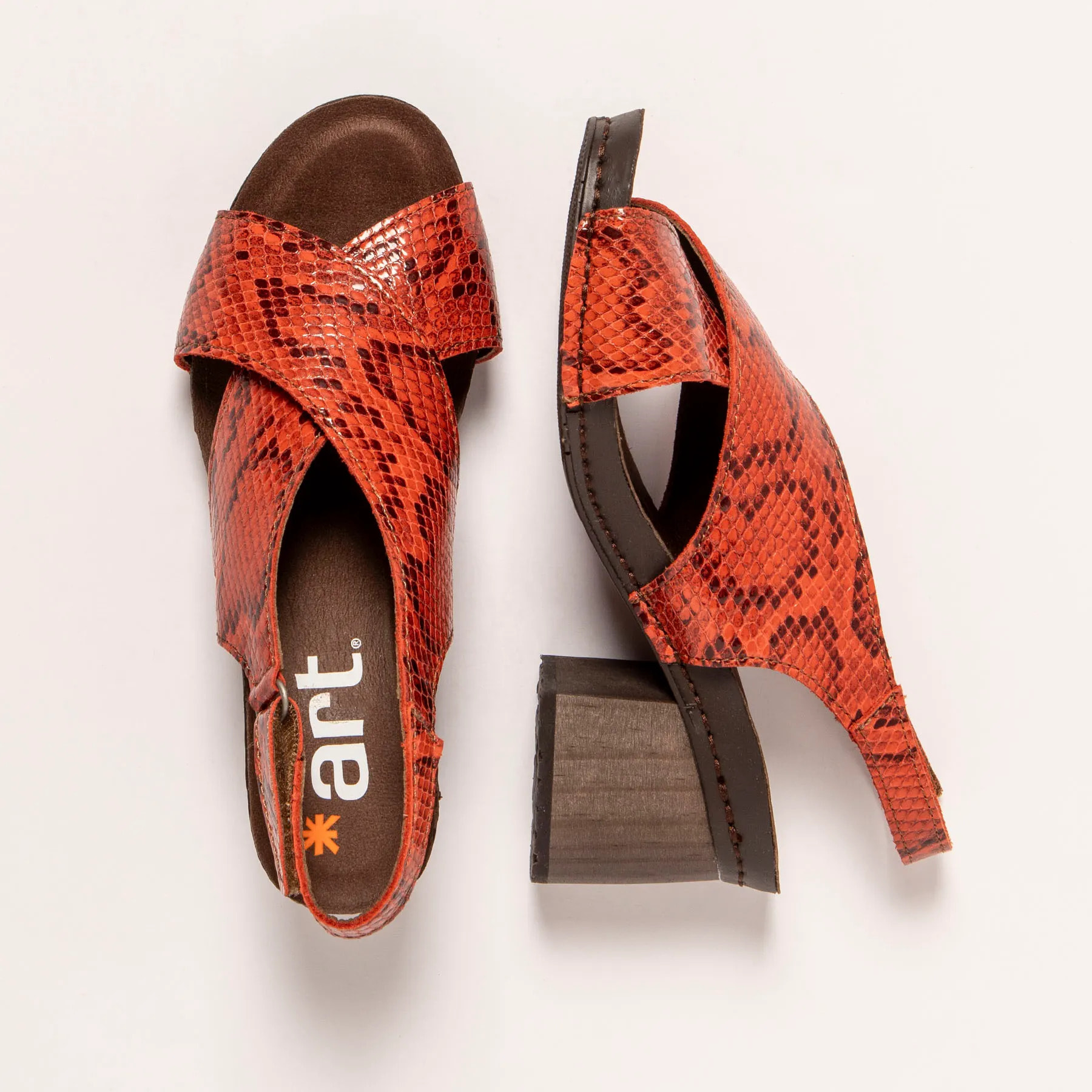 Sandalias con tacón 1878 SNAKE TEJA/ I WISH color Teja