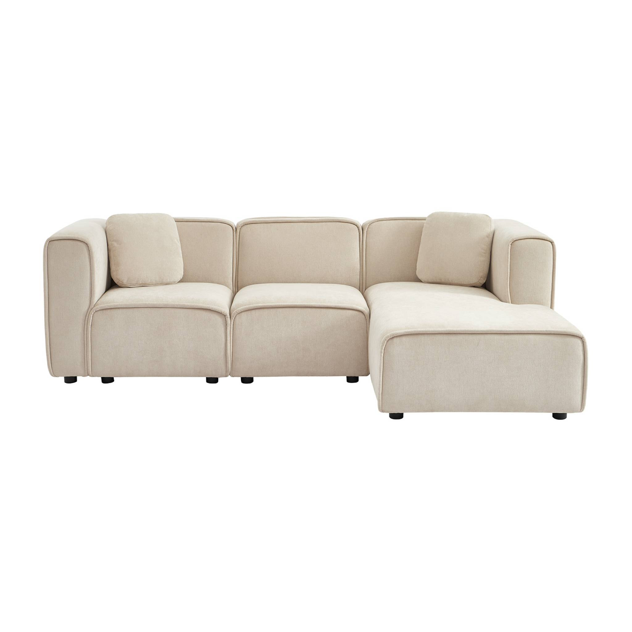 Canapé d'angle droit 3 places tissu LESTER