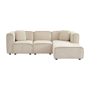 Canapé d'angle droit 3 places tissu LESTER