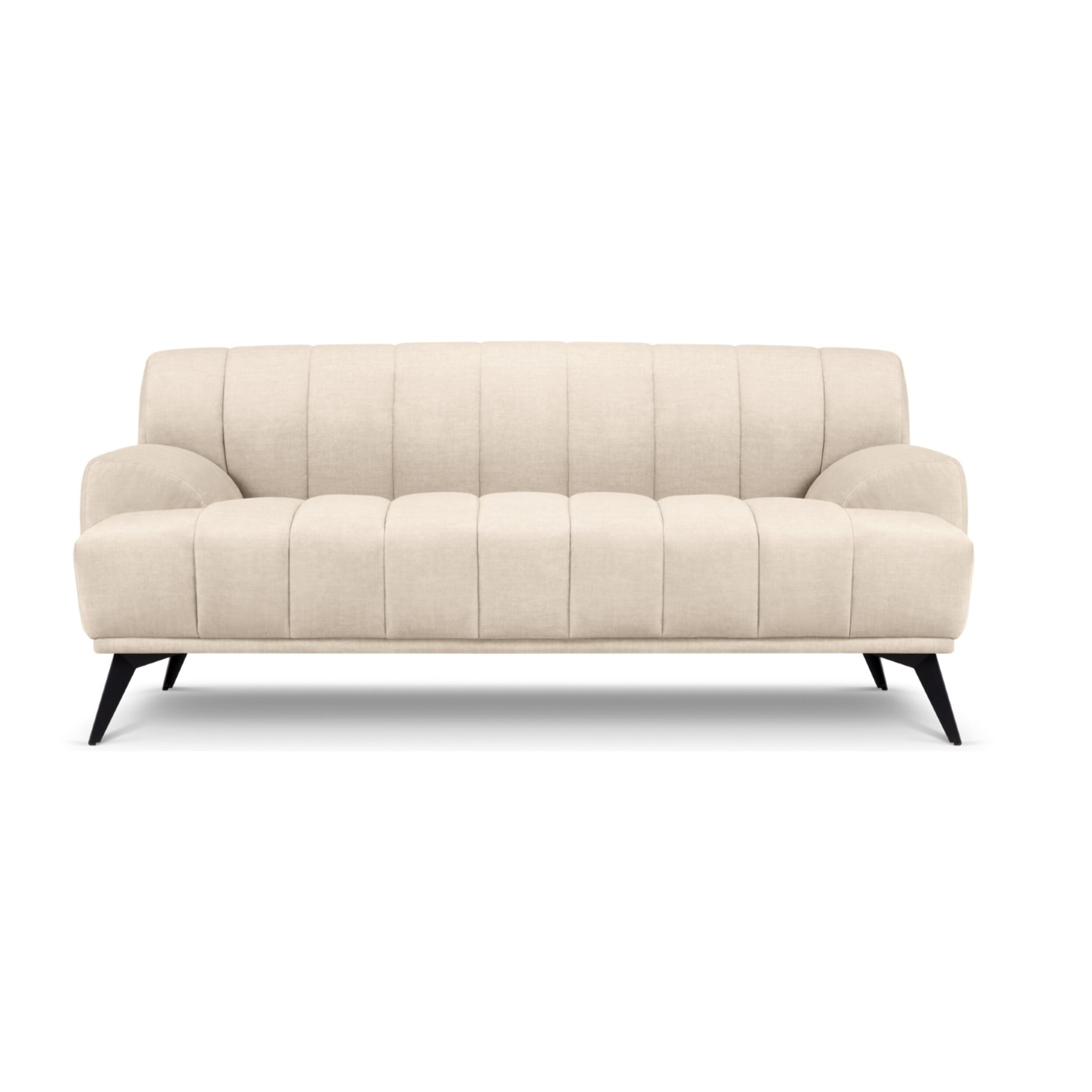 Canapé "Rita" 2 places en velours beige clair
