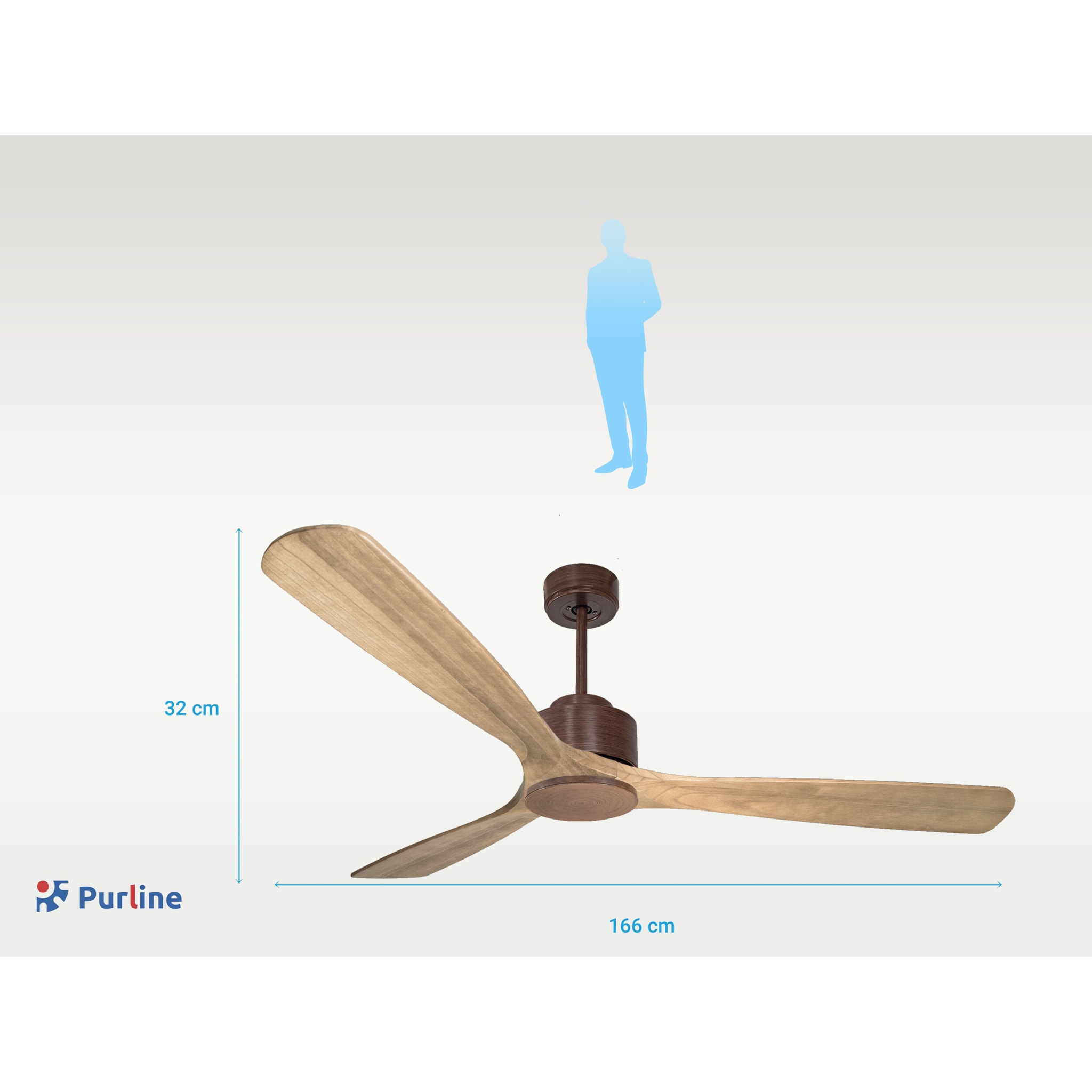 Ventilateur de plafond Réversible  Thermostat Wifi Moteur à courant continu Toits en pente Télécommande Hypersilence Mémoire Shopify Vendible (AUTOMATIQUE) 40   W brun