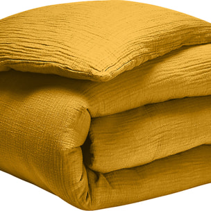 Housse De Couette 100% Gaze De Coton Safran Mineral