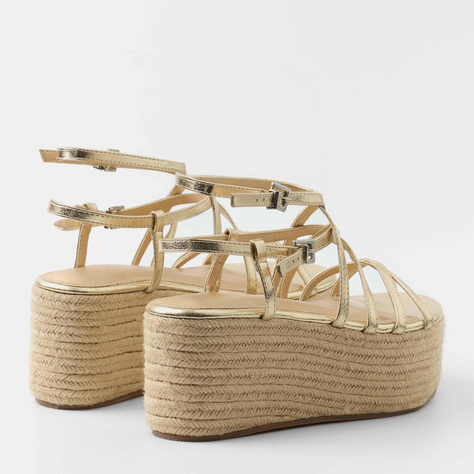 Sandalias de plataforma Zahara Dorado 7 cm