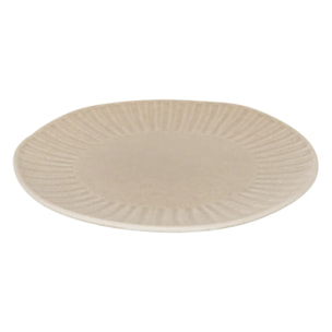 Lot de 4 Assiette dessert Nyero ronde D.21,m beige