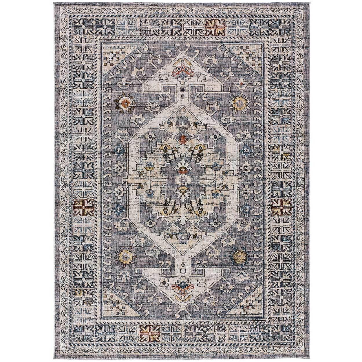 TRUVA Alfombra vintage en gris, varias medidas disponibles