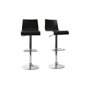 Tabouret de bar / cuisine noir moderne NEWSURF (lot de 2)