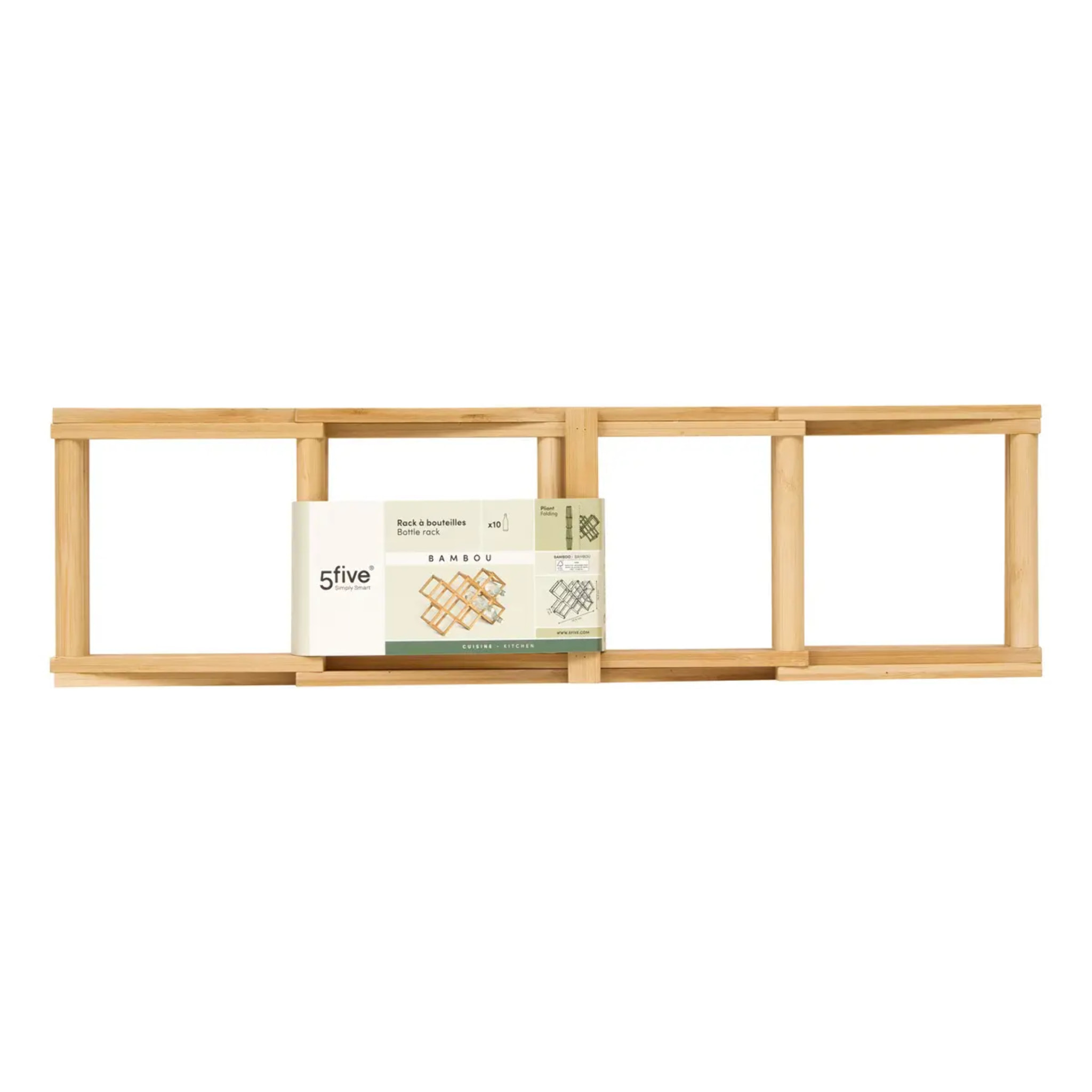 Range-bouteilles Bambou pliant 10 bouteilles
