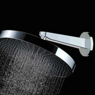 Douche de tête 1 jet ronde, diamètre 30 cm, noir/chrome (SATBSHS81)
