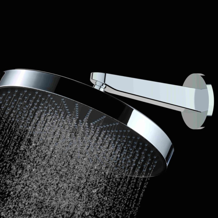 Douche de tête 1 jet ronde, diamètre 30 cm, noir/chrome (SATBSHS81)