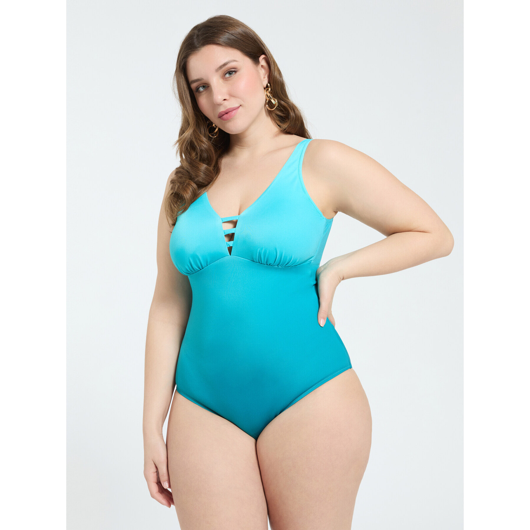 Fiorella Rubino - Traje de baño entero con detalle cut out - Light - blue
