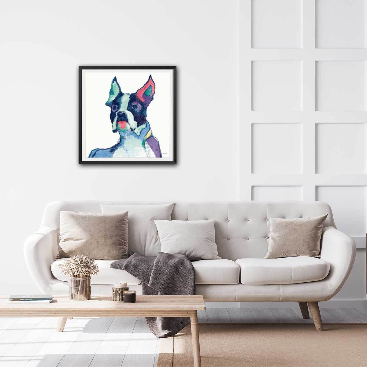 Affiche Ulysses Bouledogue français Affiche sous cadre noir