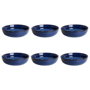 Service d'assiettes plates et creuses 18 pièces, BLUE MOON