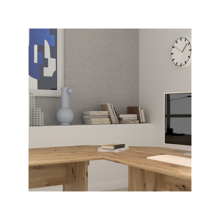 Plateau angle 90° pour liaison bureaux décor chêne artisan - MIA