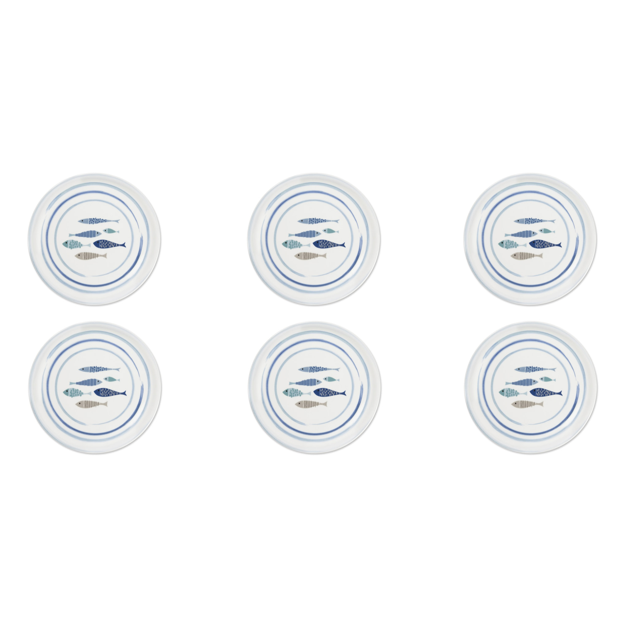 Set de 6 Assiettes à Pizza Excelsa – North Sea, Porcelaine Blanche