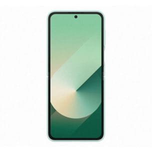 Coque SAMSUNG Z Flip6 silicone Vert d'eau avec anneau