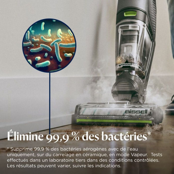 Aspirateur laveur BISSELL Crosswave HydroSteam Pet Pro - Fonction vapeur, idéale taches tenaces