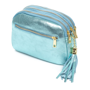 Aliminusa bolso bandolera Mujer. Piel auténtica Gamuza Lacada.