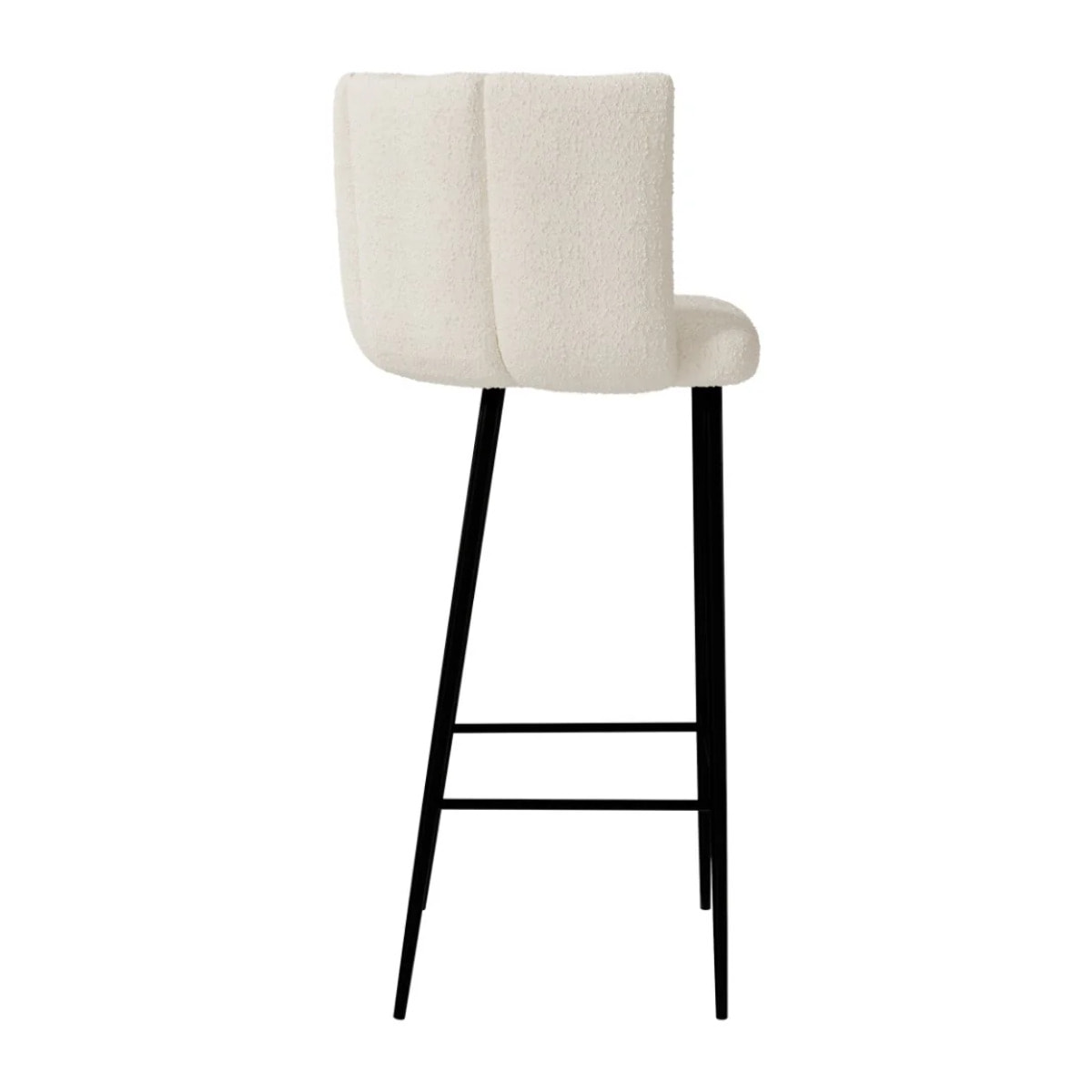 Lot de 2 chaises de bar en tissu bouclé beige 75 cm - Rosy