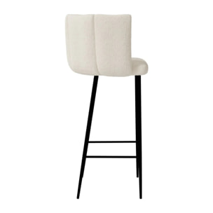 Lot de 2 chaises de bar en tissu bouclé beige 75 cm - Rosy