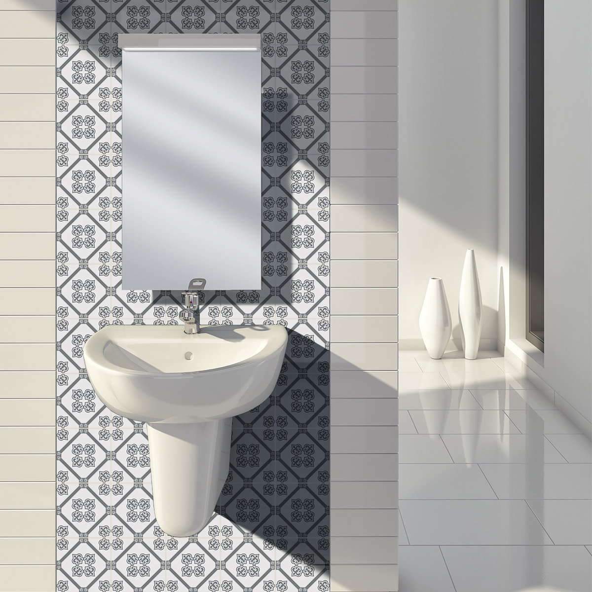 Stickers muraux - Sticker Mural Carrelage adhésif Cuisine Salle de Bain - 24 STICKERS CARRELAGES AZULEJOS ELIO