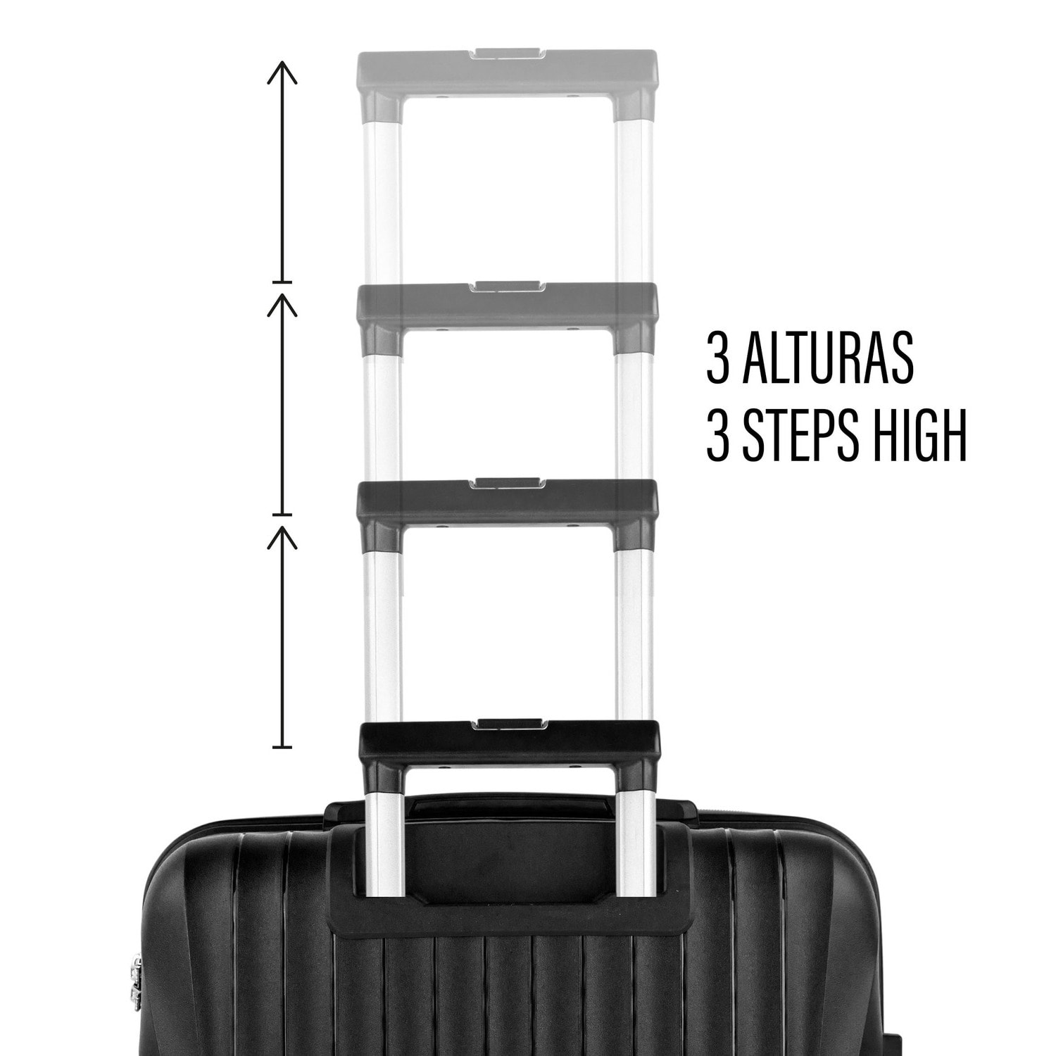 Juego De Maletas Rígidas Pp Jaslen Crawley Negro