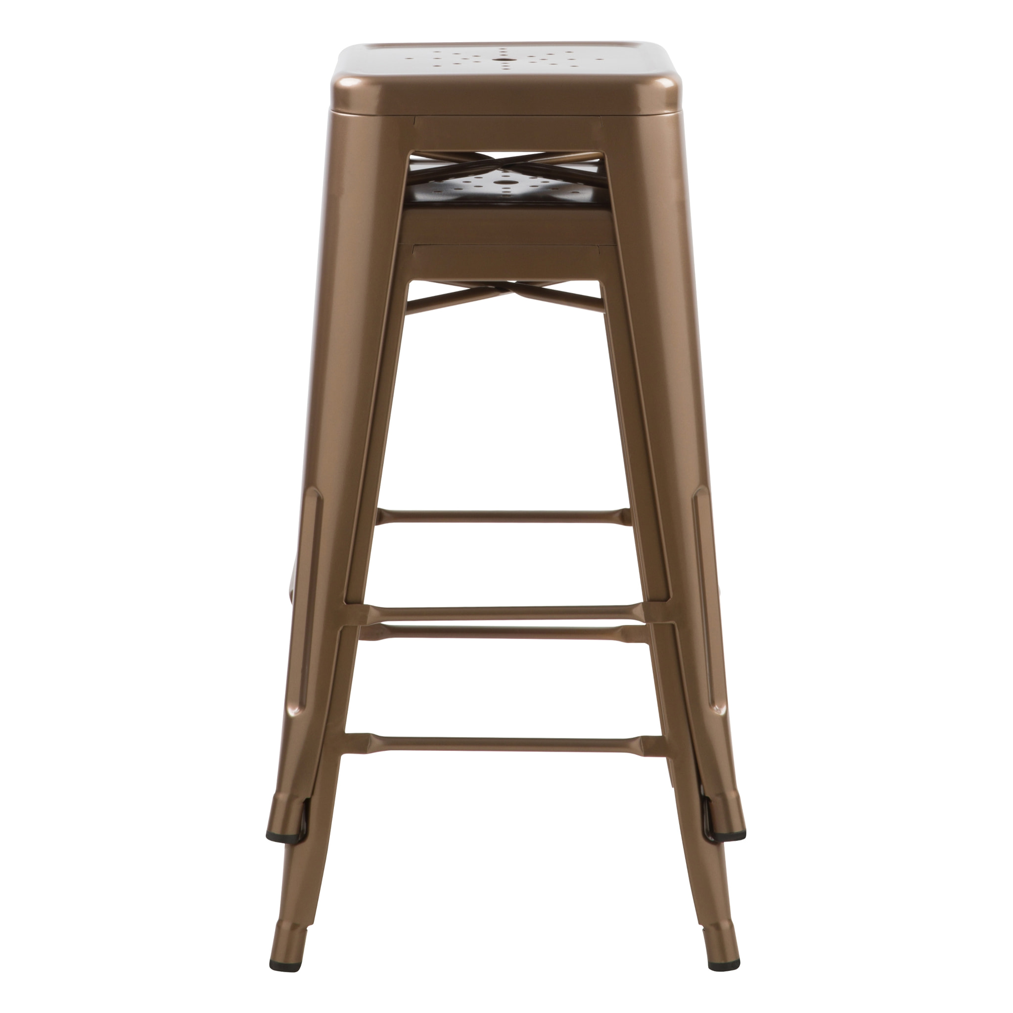 Lot de 2 tabourets pour îlot central 66 cm en métal cuivre mat - Indus