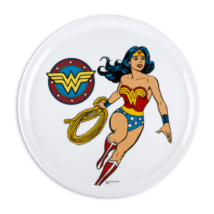 Assiette à Pizza Excelsa – Supereroi, Porcelaine Multicolore