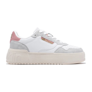 Zapatillas Deportivas Casual de Mujer Court Basic White / Pink D.Franklin