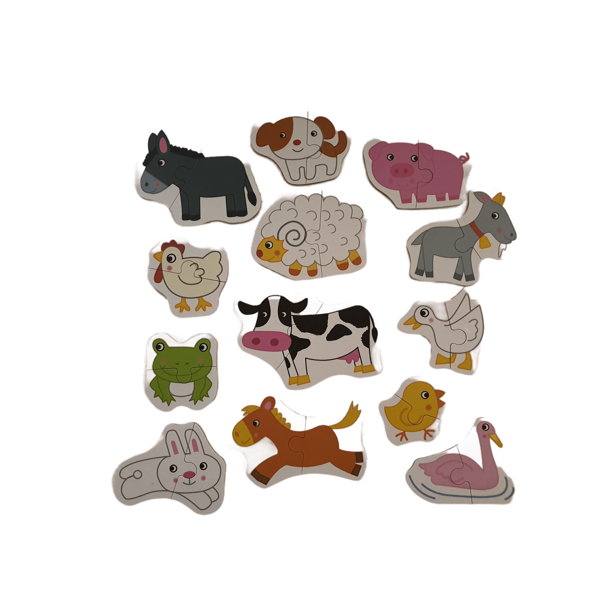 PUZLES MÚLTIPLES 13 EN 1: ANIMALES DE LA GRANJA 2pcs/puzle (CAJA METÁLICA)