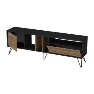 CUVU - Meuble TV bois et or avec rangement 180 cm