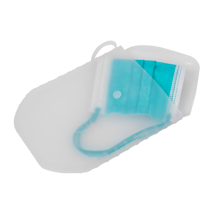 Portamaschere igienico in silicone flessibile.