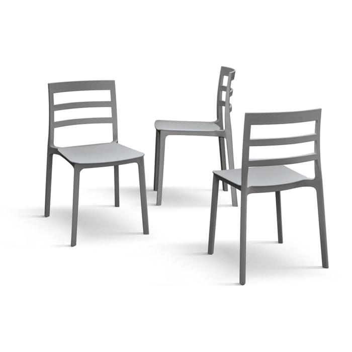 Set di 4 sedie MALAGA in polipropilene grigio