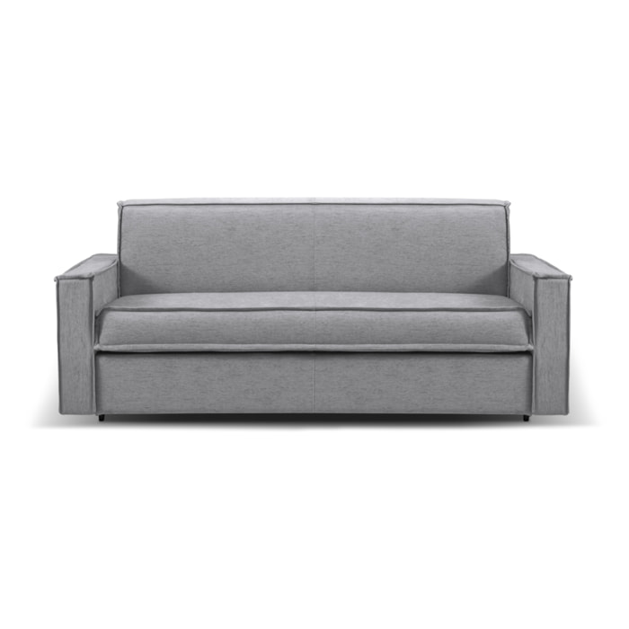 Canapé convertible "Olympe" 3 places en tissu structurel gris foncé