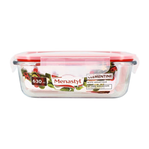 Boîte hermétique rectangulaire 630ml en verre CLEMENTINE