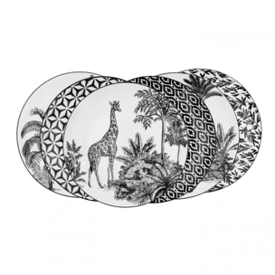 Lot de 6 grandes assiettes, SAVANA