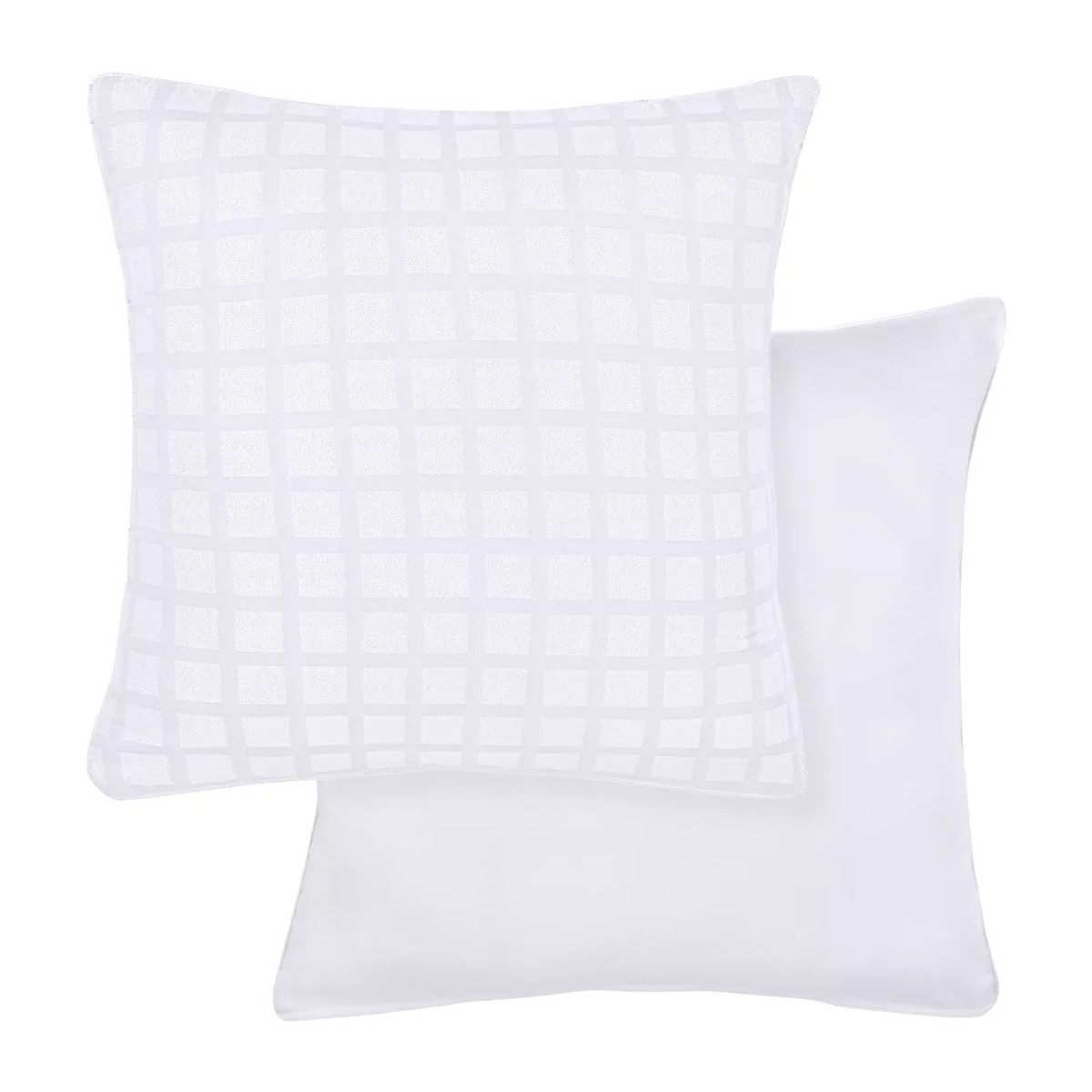Taie d'oreiller satin de coton motif jacquard blanc Allegria neige