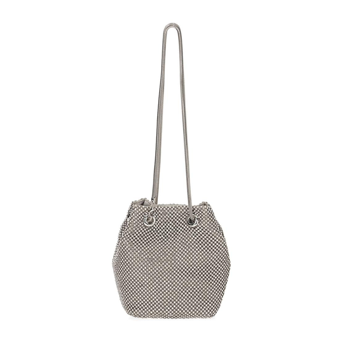 Mini bag secchiello argento metallico