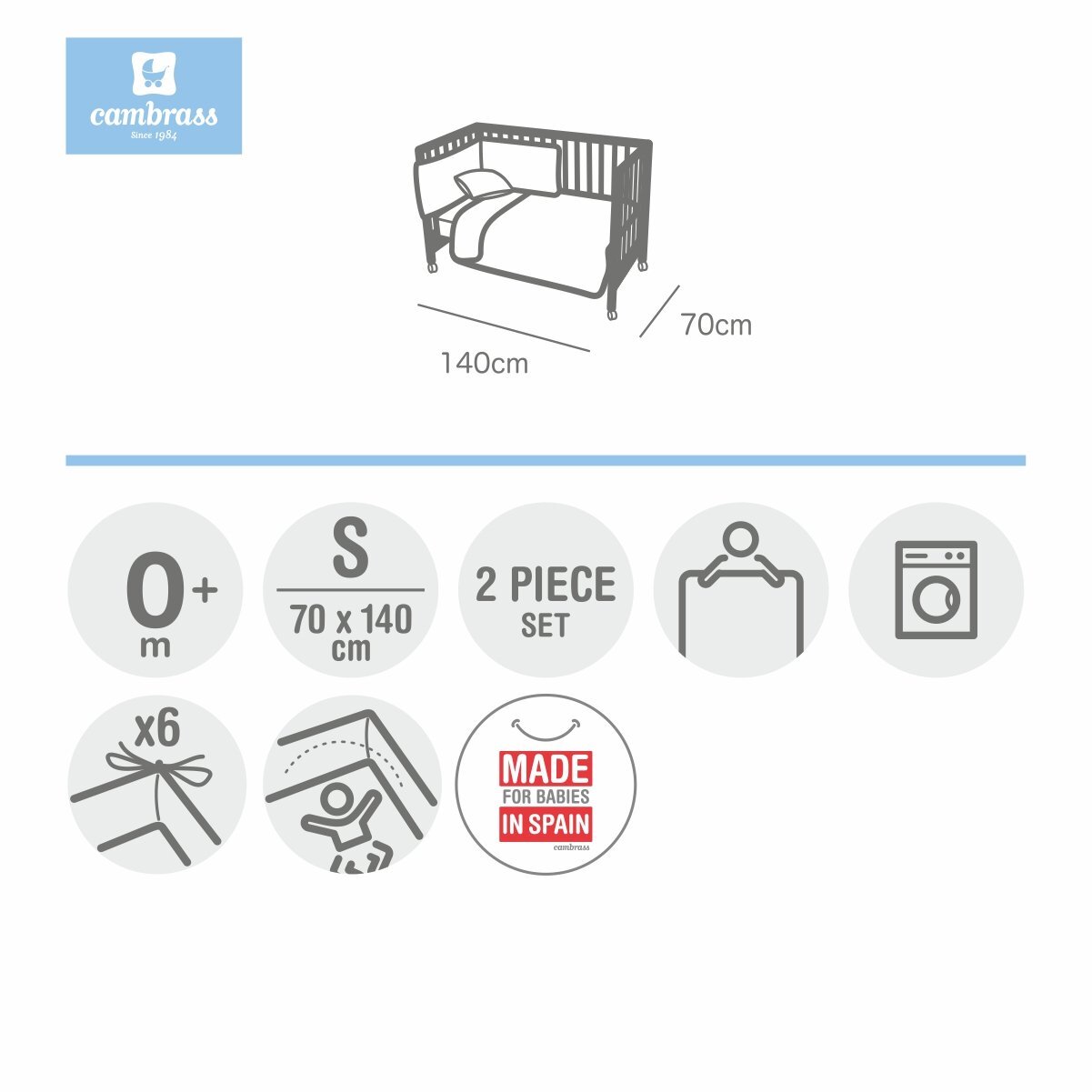 Cambrass Jgo 2 Pcs.F.Nordica Cuna 70 Greeny