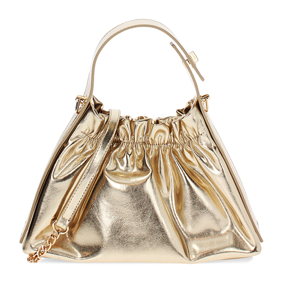 Mini bag donna oro in laminato