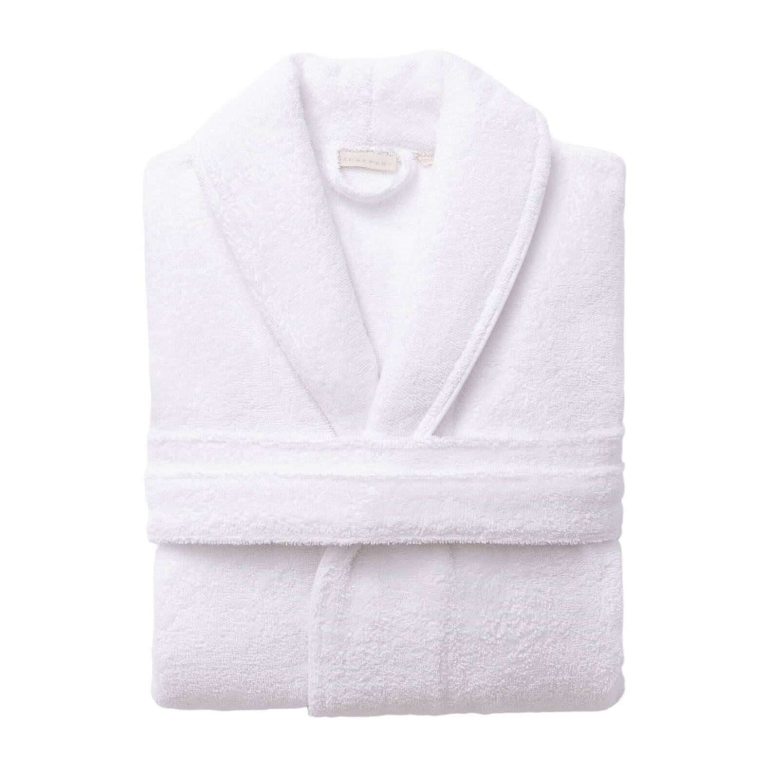 Set de albornoz s-m 100% algodón blanco 360gsm + alfombrilla de baño 50x80cm scalpers home