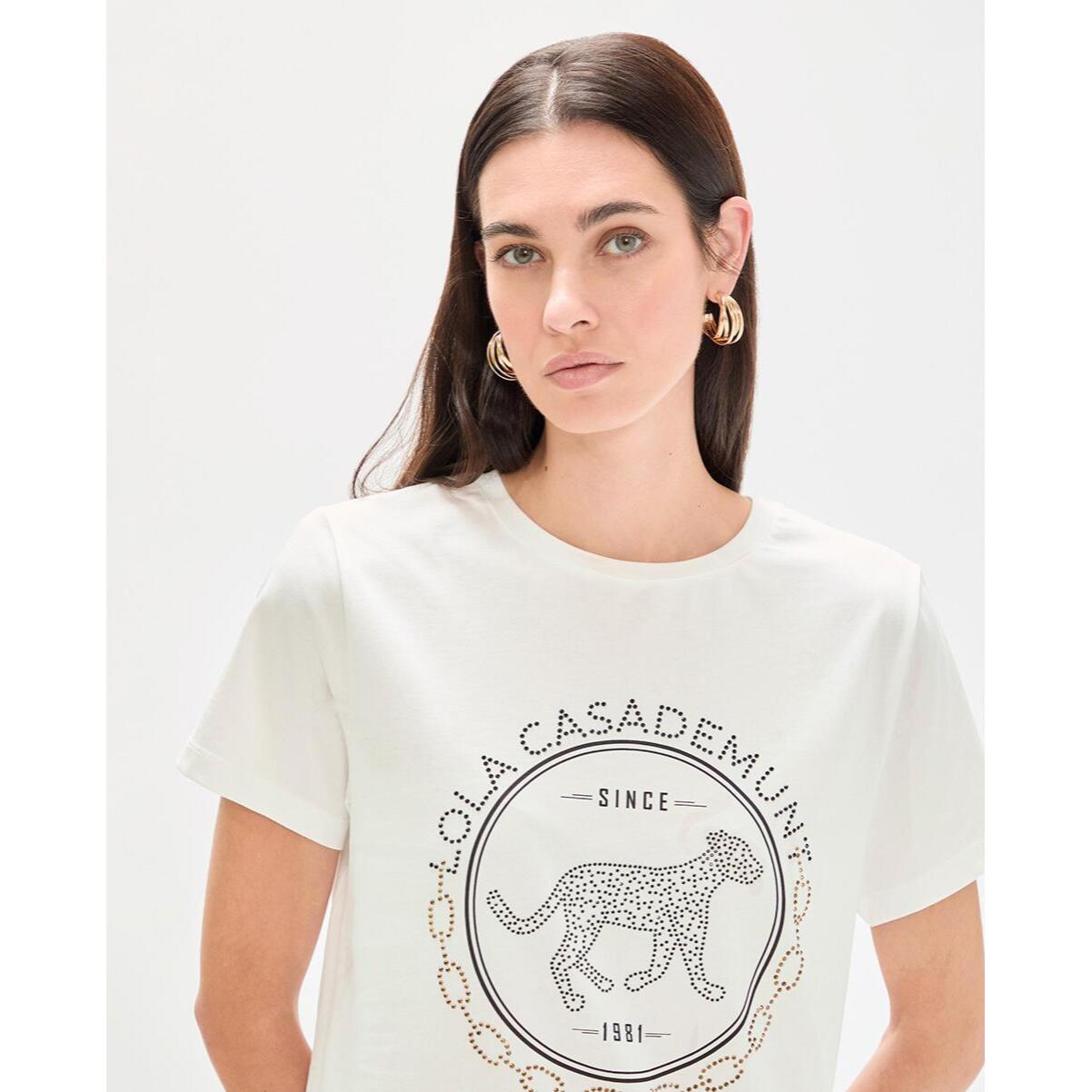 maglietta a forma di anello con strass